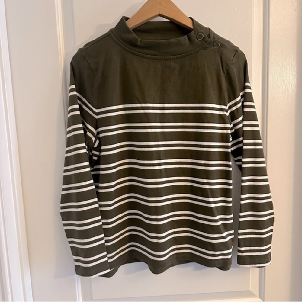 Talbots BUTTON DETAIL MOCKNECK TOP,‎ size LP